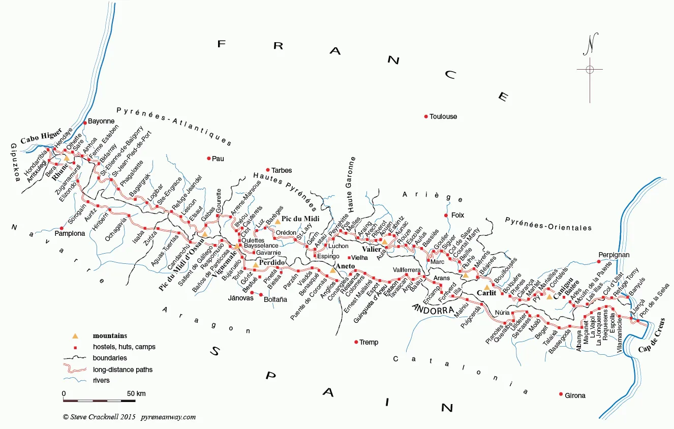 Itinéraire du trek Traversée des Pyrénées
